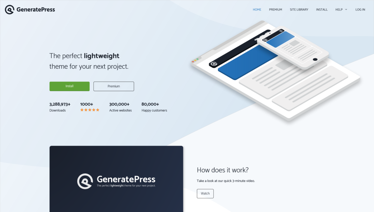 GeneratePress thème WordPress template